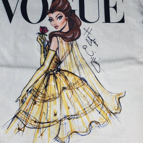 Belle Throw Pillowcase Beauty Beast Princess Sham Accent Pillow Cushion Cover - Picture 6 of 10